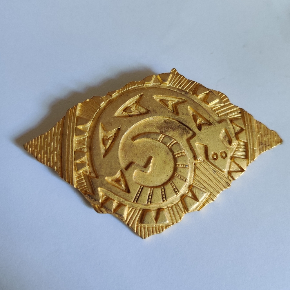 Vintage JJ Southwestern Brooch with Gecko/Lizard